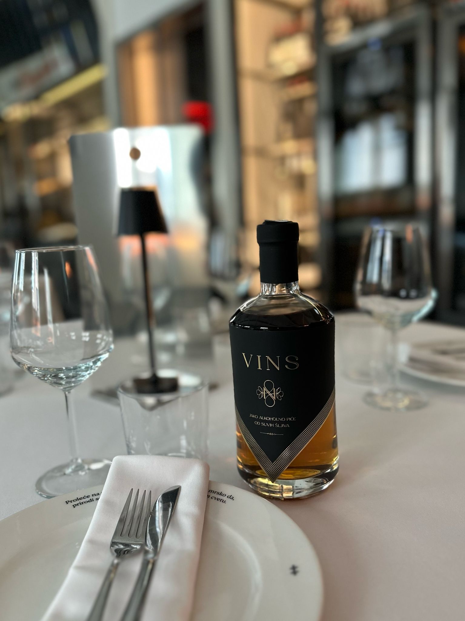 VINS premium Serbian prune brandy with fine dining